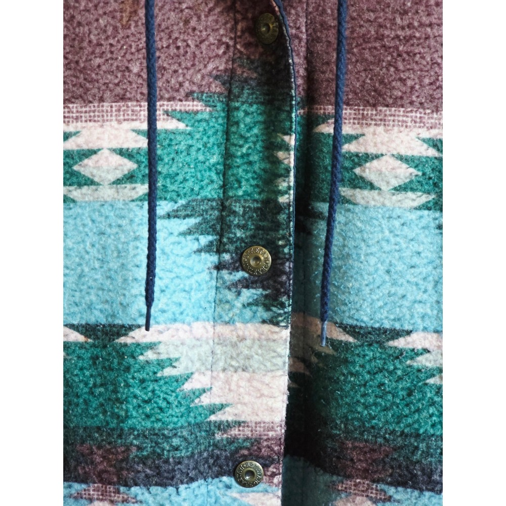 Braetan Vintage Southwestern Pattern Reversible Bomber Jacket Women 2X Snaps - Picture 7 of 13